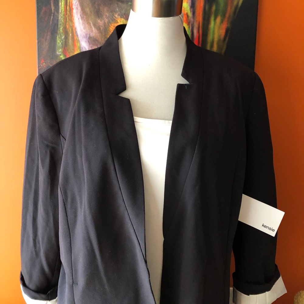 Nwt Kensie Marnie Notched Open Front Blazer Sz 14